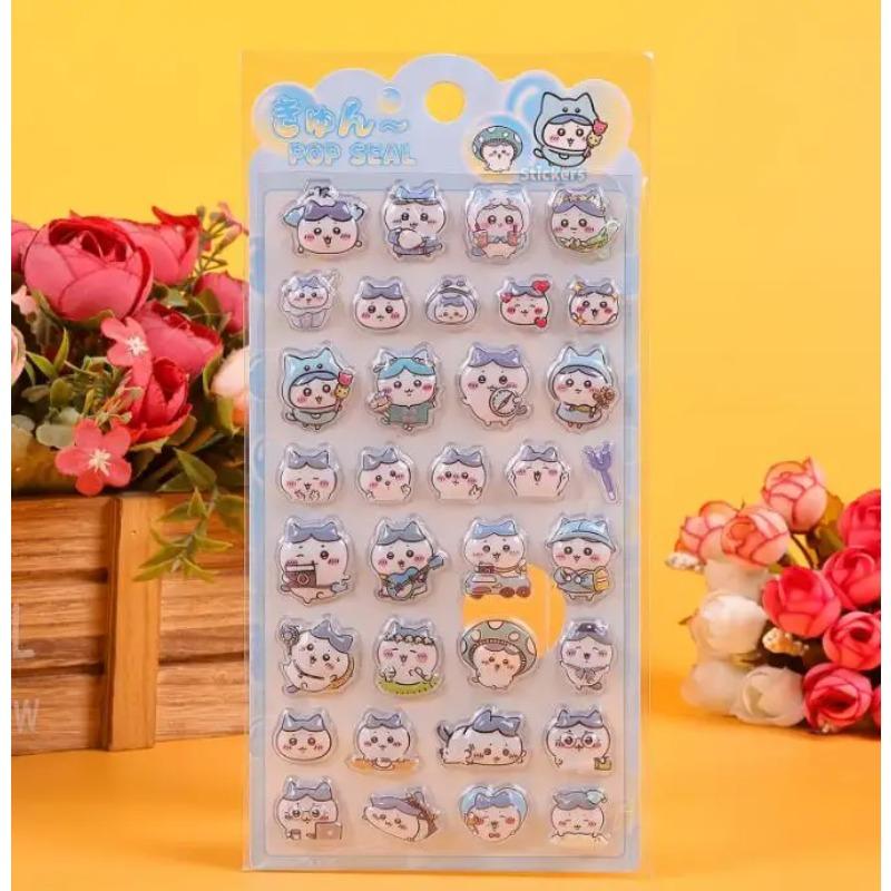 JiyakawaCute Cartoon Giey Kawa Stickers 3D Relief Stickers Cute And Charming Bubble Stickers Hand Account Decoration Notebook Stickers