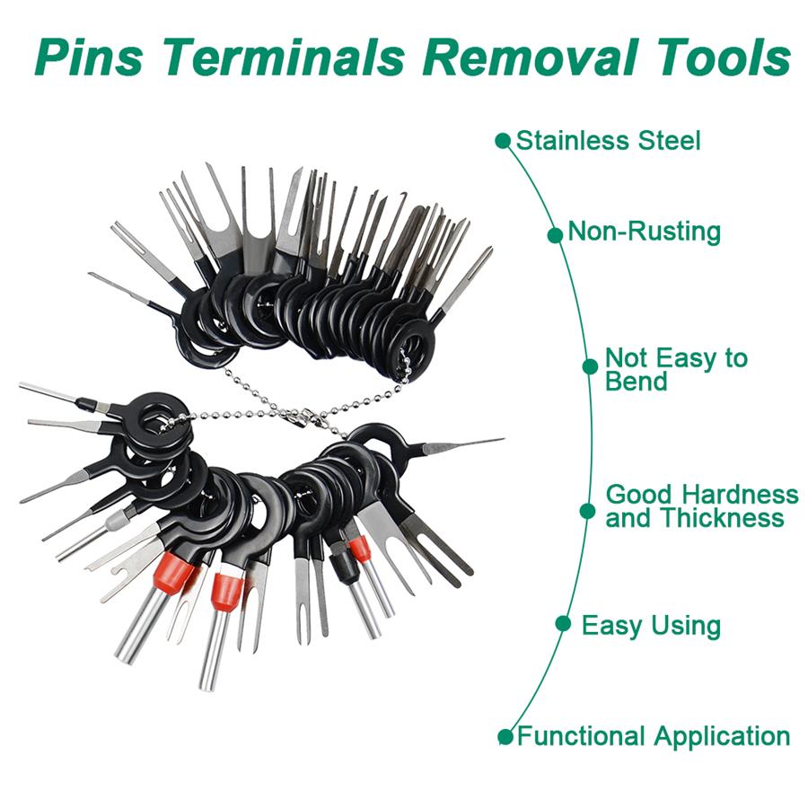 59 Pcs Auto Car Plug Circuit Board Wire Harness Terminal Extraction Pick Connector Crimp Pin Back Needle Remove Tool Set