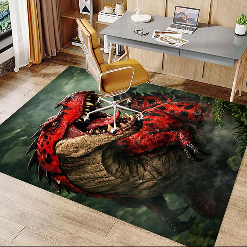 1PC Tyrannosaurus rex, Prehistoric creature Non-Slip Floor Carpet Compatible for Office&Living Room&Bedroom&Dining room - Weave Machine-S0332
