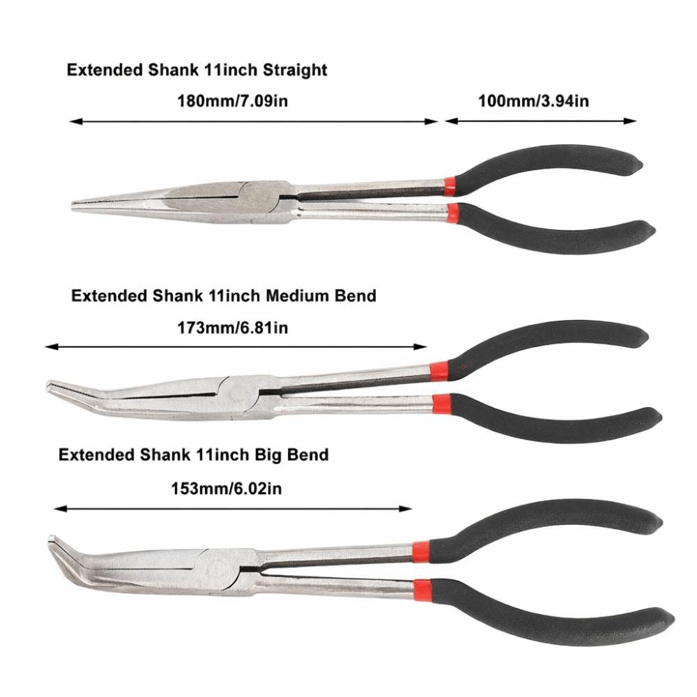 3pcs Insulated Comfort Grip Handles Long Nose Pliers Precision Long Nose Pliers Wire Bending