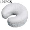 50/100PCS  Headrest Covers Fitted Disposable Massage Face Rest Cradle Covers White Color U-shaped Pillowcase Elastic Non-woven