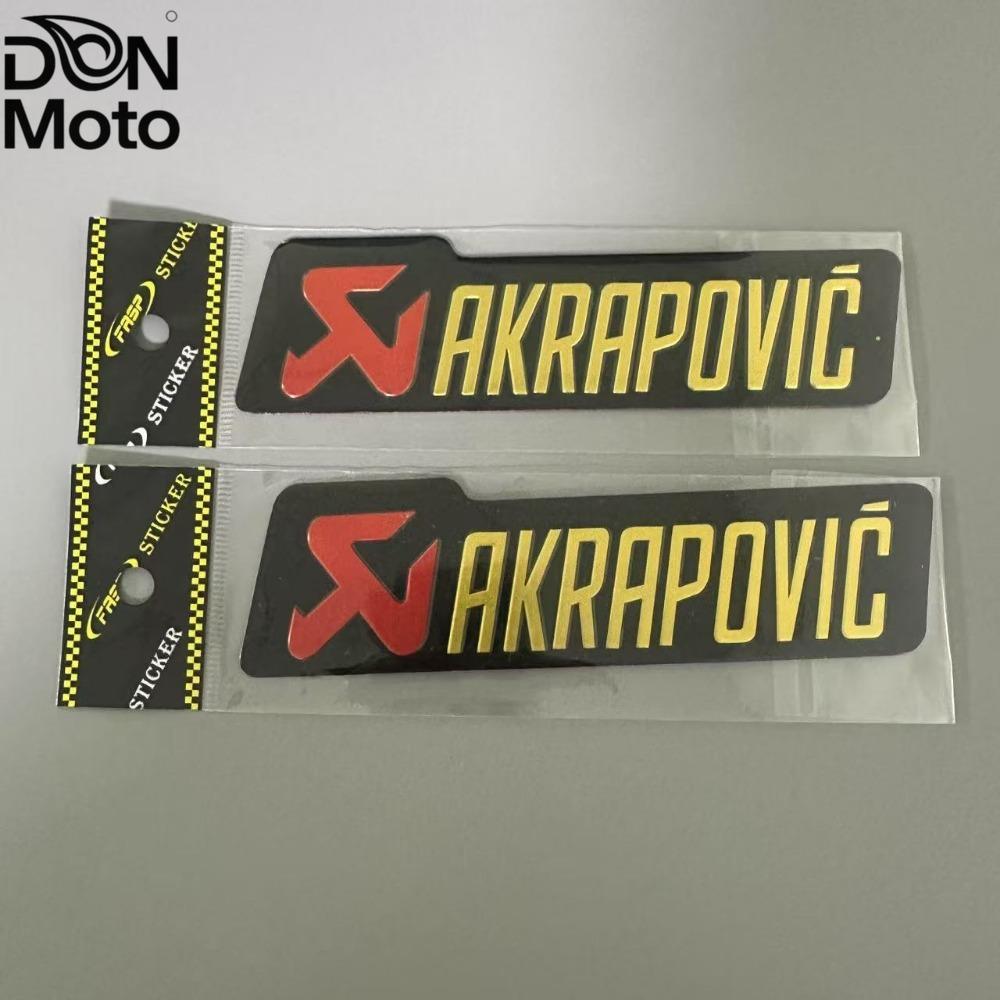 DON 2Pcs Motorcycle Sticker Decal Logo stickers for Akrapovic Exhaust Aluminum alloy waterproof fixation