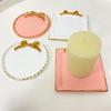 Durable Resin Candle Tray Holder Featuring Retro Design For Easy Cleaning And Desk Organization In Busy Lifestyles