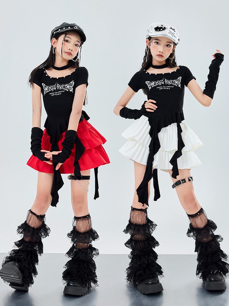 Girls' Trendy Hip Hop Jazz Dance Costume for Children's Performance