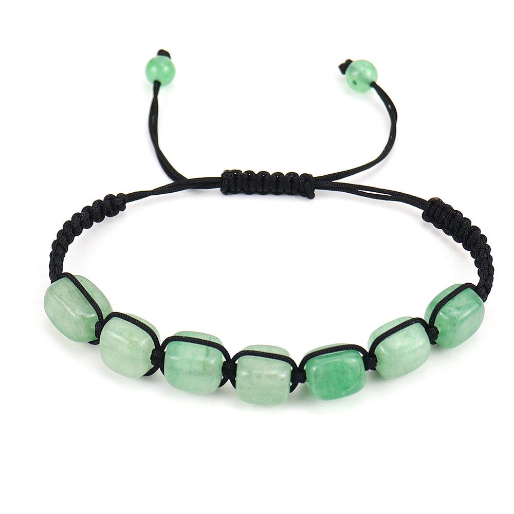 Hand-Woven Colorful Crystal Bracelet Rectangular Stone Yoga Bracelet B62