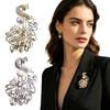 Brooch Pin Anti-Exposure Buckle Peacock Feather Design Pin with Imitation Pearls Cubic Zirconia Suits Coats Sweaters Badge
