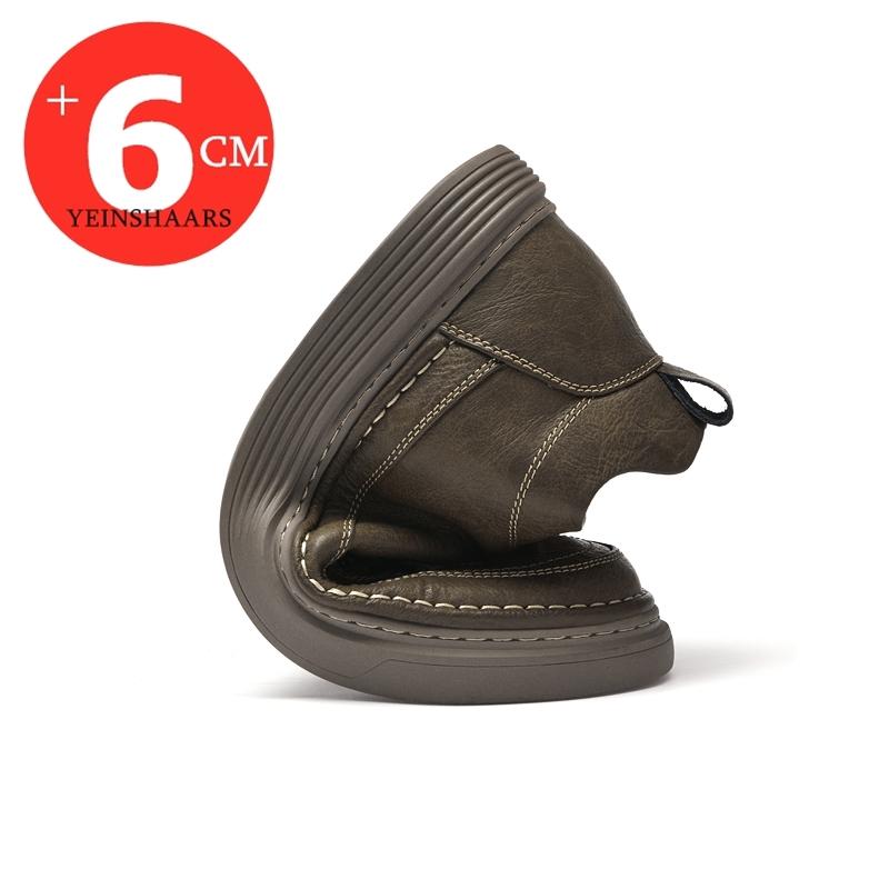 New Men 6cm Elevator Shoes Casual Men Lift Sneakers Genuine Cow Leather Leisure Designer Shoes Height Increase Taller Shoes