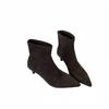 Autumn and winter pointed thin heel elastic boots thin boots medium boots matte high heel commuter short boots women's shoes