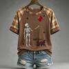 Women's Halloween Short Sleeve T-Shirt Neck Raglan Print Top