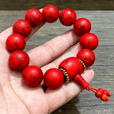 Home Partyzubehör 4-14mm Mode Lose Perlen Rote Türkisperlen 15-40 Stück für Halskette Armband Schmuckherstellung DIY Perlenmaterial Naturstein