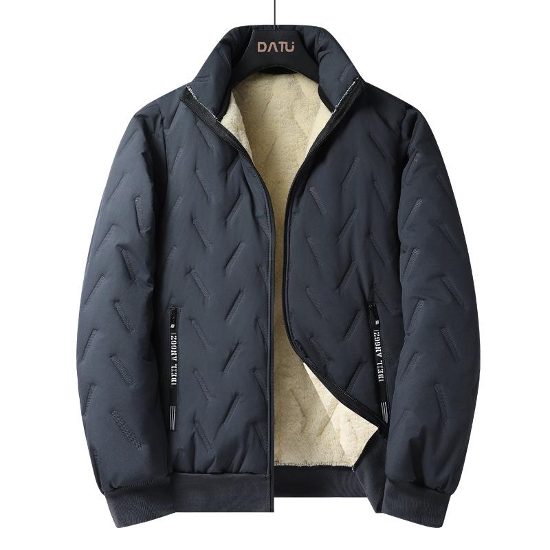 Winter Casual Stand-up Collar Lamb Wool Cotton-padded Coat Men's New Autumn and Winter High-quality Fashion Warm Fleece Jacket