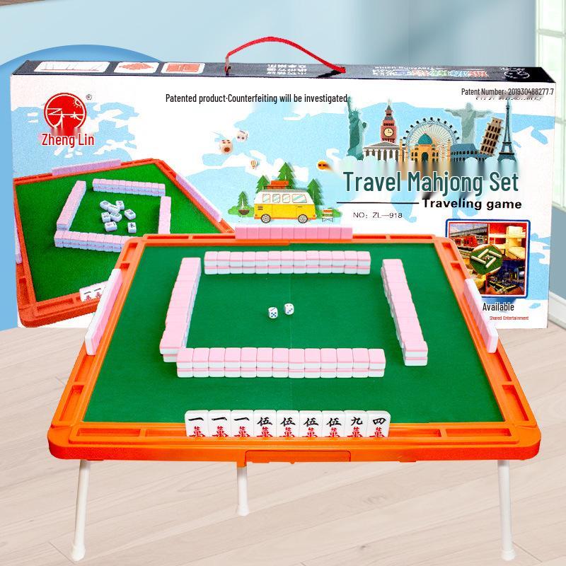 Foldable Mini Mahjong Table Set for Travel