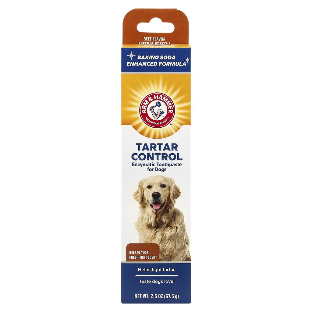 Arm & Hammer, Tartar Control, Enzyme Toothpaste for Dogs, Beef, 67.5G(2.5Oz)