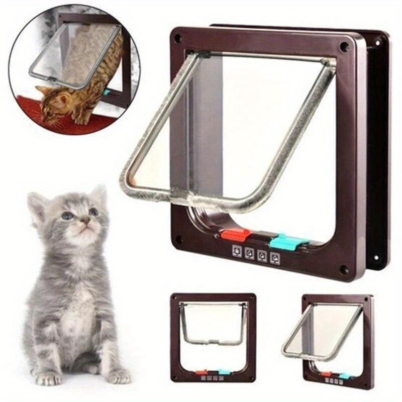 1 Pcs Dog Cat Flap Door Pet Gate Security Flap Door For Animals Plastic Small Dog Gate Cat Flap Pet Door Gate