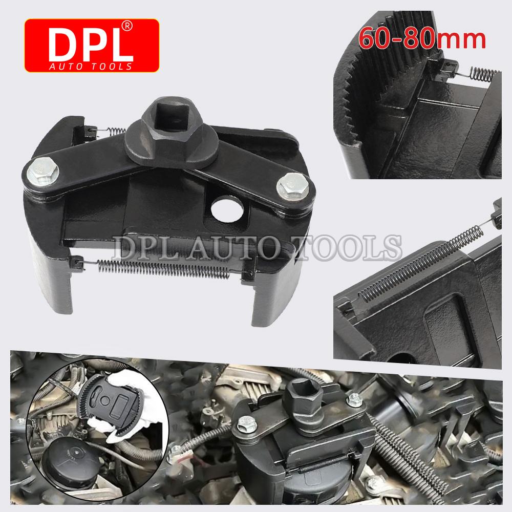 Universal Adjustable Oil Filter Wrench Set for 60mm-80mm Removal Tool Cap 1/2"