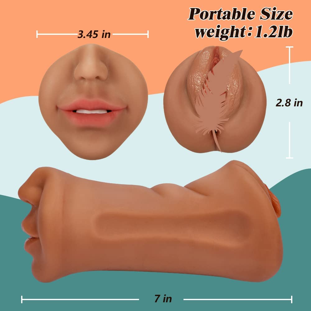3 In 1 Male Masturbators Artificial Vagina Realistic Pocket Pussy Thick Labia Tight Anus Sex Toy for Men Masturbation Adult Goods