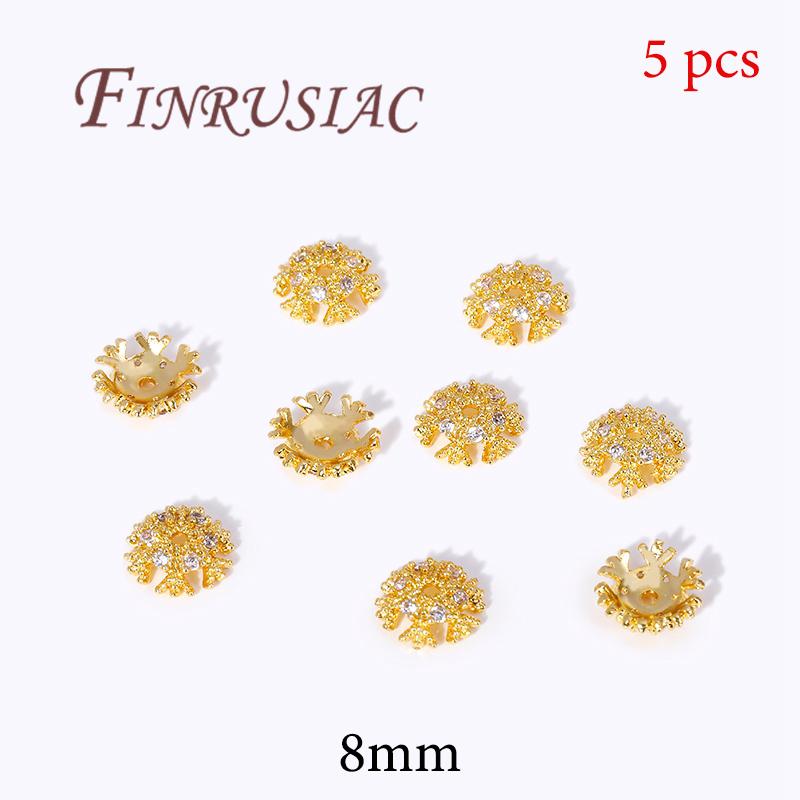 18K Gold Plated Bead End Caps For Jewelry Making Supplies Spacer Bead Caps DIY Accessories