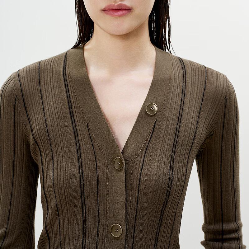 LESS Women's Slim-Fit Mid-Length Long-Sleeve Cardigan