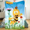 Maya the Bee Theme Printed Blanket - Perfect for Couch, Bed, Travel & Outdoor Use | Machine Washable, Cozy & Durable.