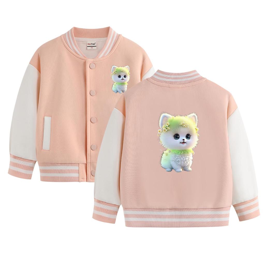 Girls’ Fashionable Baseball Jacket – Spring/Autumn Style