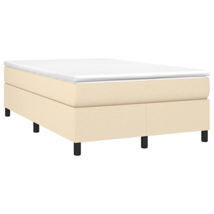 3144412 vidaXL Lit à sommier tapissier avec matelas Crème 120x200 cm Tissu