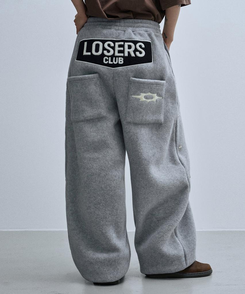 Lujeoseukeulleob Star Stud Wide Fleece Sweatpants Gray