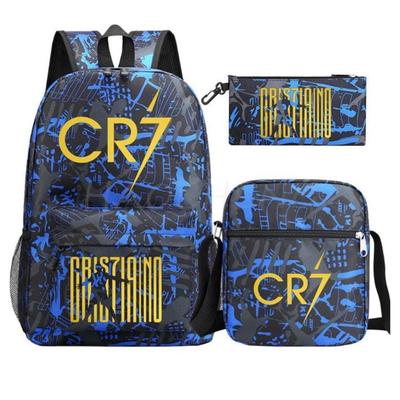 3er-Sets Jungen Mädchen Fußball CR7 Schulrucksack Schultaschen Reisetaschen Laptop Reißverschluss Rucksack Neue Mochila Für Schüler Taschen