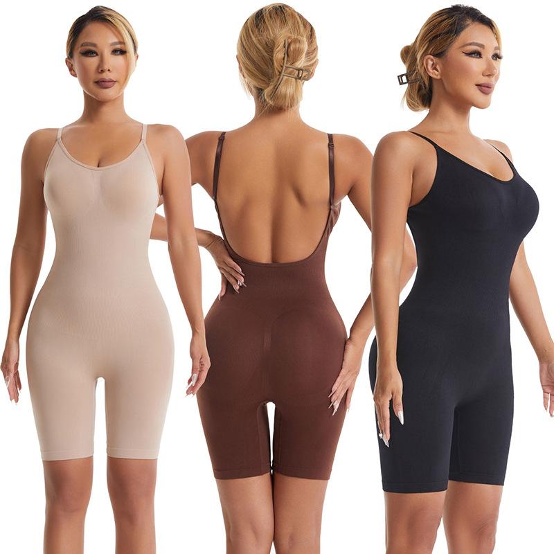 Adjustable Strap Full Body Shaper Bodysuit with Built-in Bra for Women Tummy Control