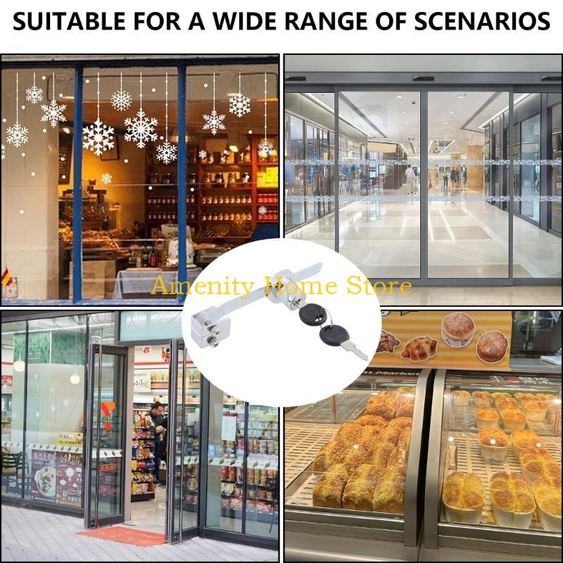 

F26C 2Pcs Sliding Glass Door Ratchets Lock Drawer Display Case Showcases Lock with for Glass Display Case, Cabinet Door CN