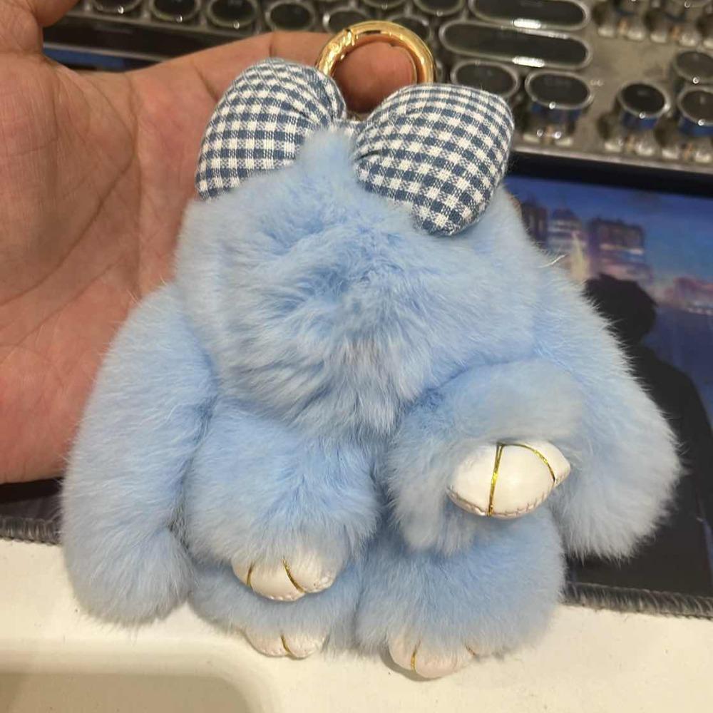 Cute Fluffy Bunny Keychain Pompoms Plush Rabbit Key Ring Fashion Rabbit Fur Keychain Jewelry Gifts