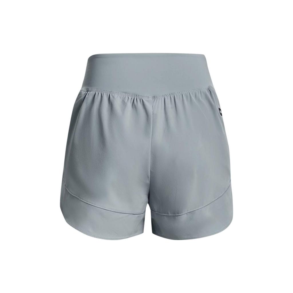 Under Armour Solid Color Wide Waistband Fitness Shorts Women Bottoms Blue Gray 1377555-465