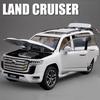 1:24 Land Cruiser Rav4 Model Toys Alloy Diecast Car Sound Light Pull Back Doors Opened Rubber Tires Miniature Cars Collect Gifts
