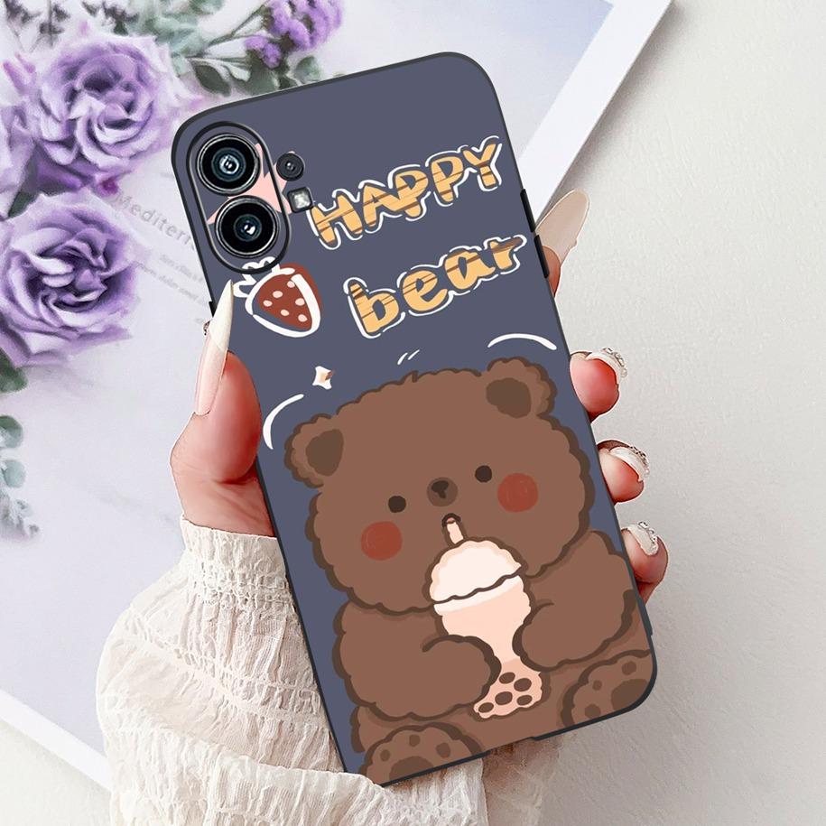 Phone Case 6.55" For Nothing Phone (1) One 1 A063 Soft Black Silicone Shockproof Back Cover For Nothing Phone1 Cartoon Funda New