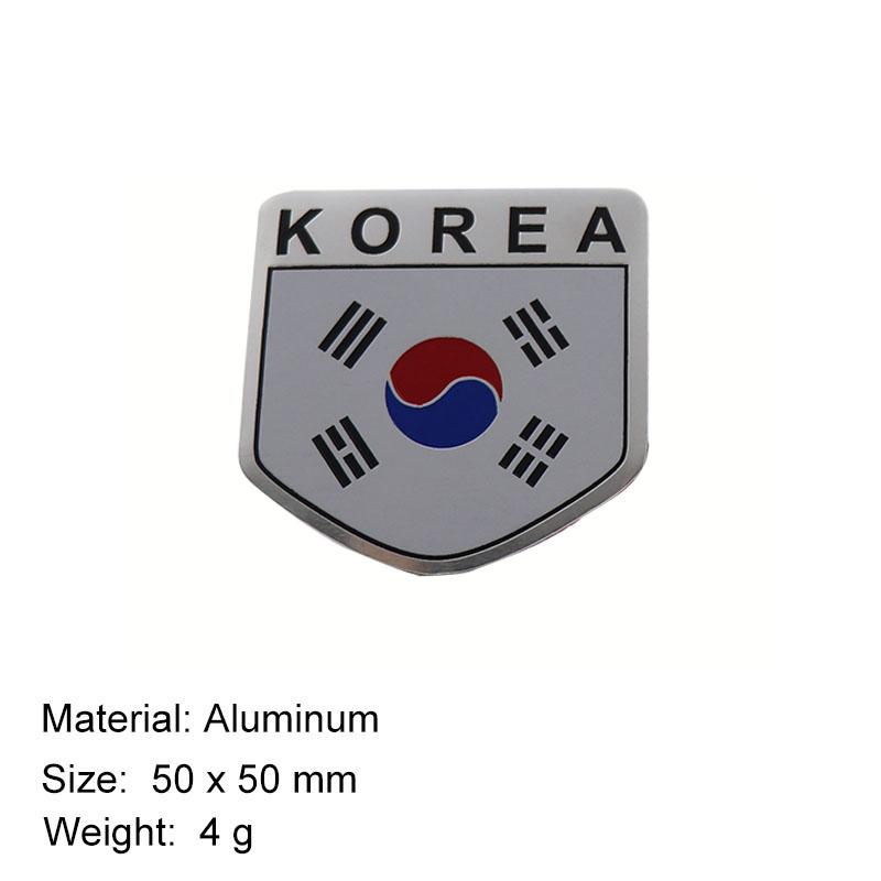 3D Prémiová Korejská Státní Vlajka pro SUV Terénní auto Kapota motoru Blatník kufr Zadní nálepka Znak Odznak Samolepka