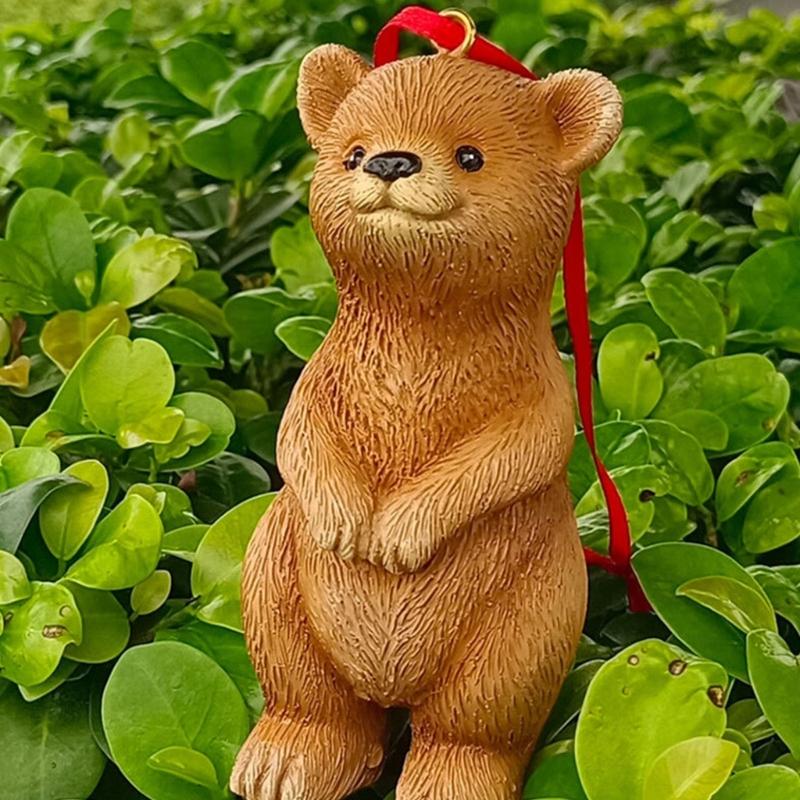 Lovely Bear Suspended Decoration For Deck Porch Environmental Friendly Rosin Handbuilt Decoration