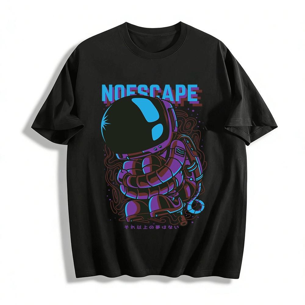 

NO ESCAPE Astronaut Graphic Tee Trendy Street Style Loose Fit Top Pure cotton T-shirt XXS