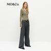 MO&Co. Women's Linen Blend Slub Knit Cardigan