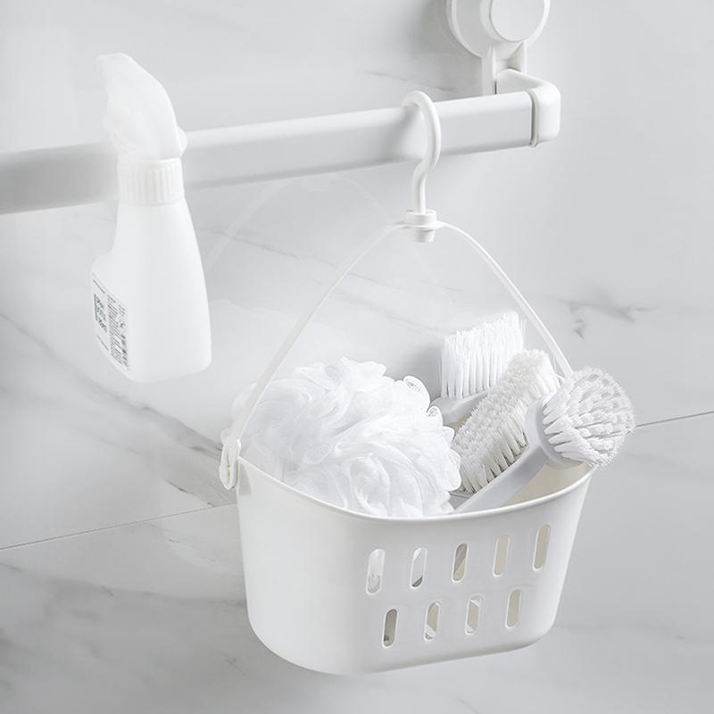 Bathroom Hanging Drain Basket With Hook Shower Storage Sink Holder Kitchen Sundries Hanging Organizer Basket