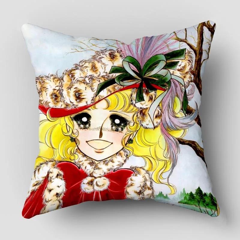 Candy New Anime Pillow Cover Bedroom Home Office Decorative Pillowcase Square Zipper Pillow Cases Satin Fabric No Fade 10.16WJY