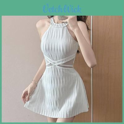 Elegant Swimsuit Women One Piece Tummy Control Polyester Waterproof Summer Beachwear For Vacation