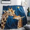 Starry Sky Giraffe Print Flannel Blanket, High quality Comfortable for All Seasons, Home Decor, Warmth and Comfort, Perfect for Christmas Gifts