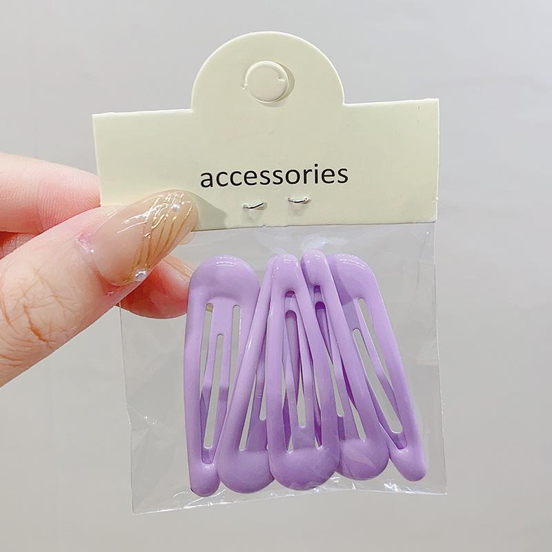 5pcs/set Bagged Cute Solid Waterdrop Shape Hair Clips For Girls BB Side Hairpins Basic Barrettes Kids Fashion Hair Accessories