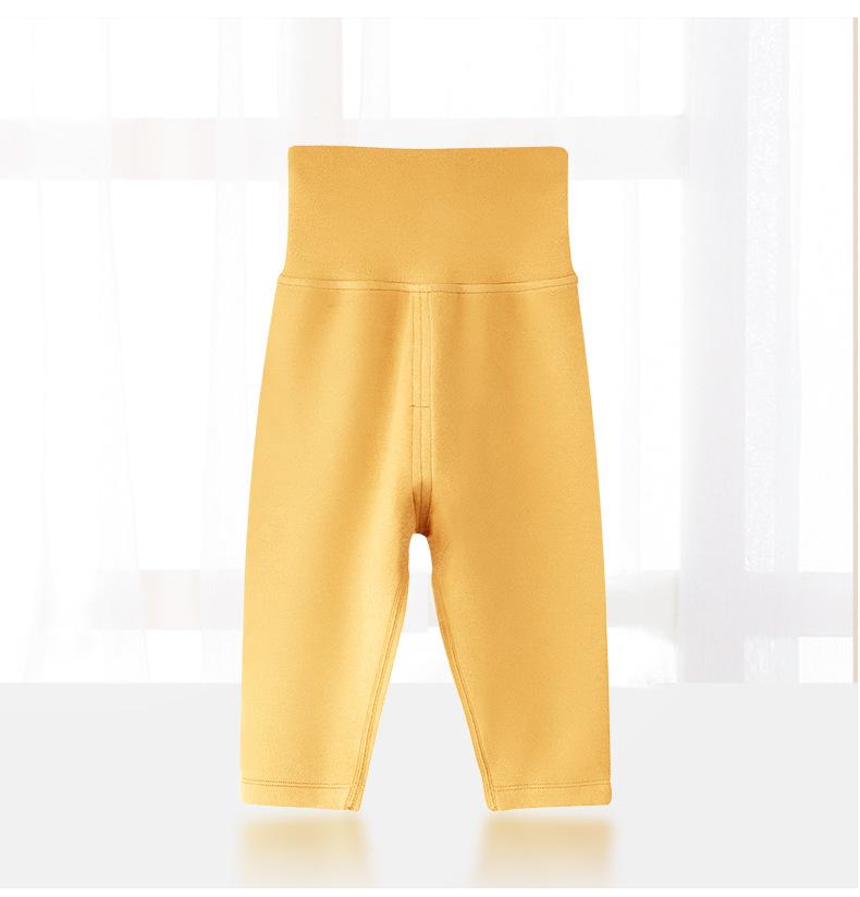 Infant Girls' High-Waisted Thermal Pants - Belly Protection for Autumn & Winter