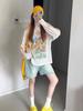 Women's Retro Graffiti Print Long Sleeve Summer Sunscreen Cover-Up Top