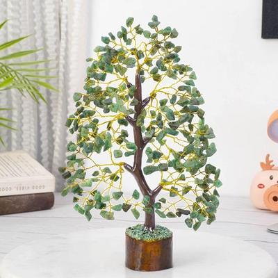 Green Aventurine Crystal Tree Good Luck Showpiece for Home Decor Items Crystals Gemstones Bonsai Money Tree for Good Luck, Decoration Gift Item