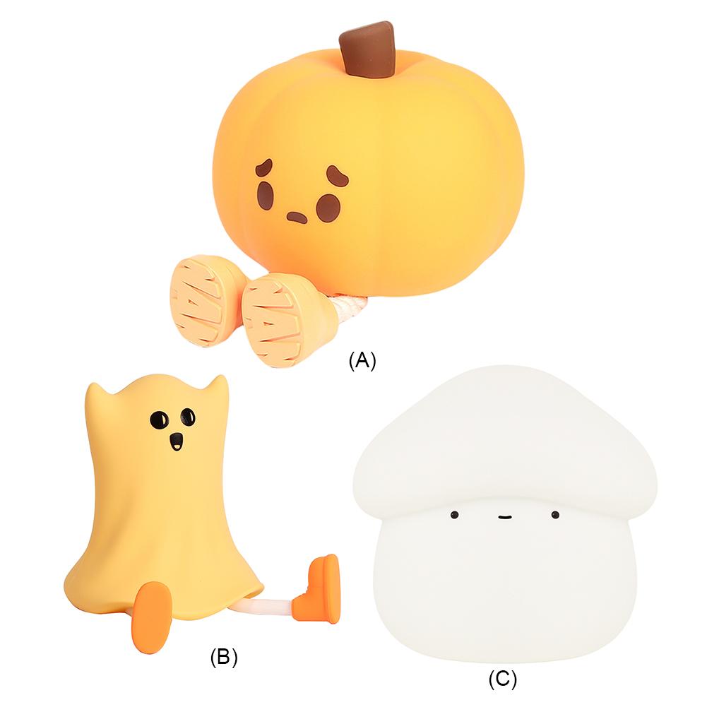 Cartoon Pumpkin LED Night Light USB Rechargeable Dimmable Squishy Night Lamp Silicone LED Kawaii Lamp for Children Holiday Gifts