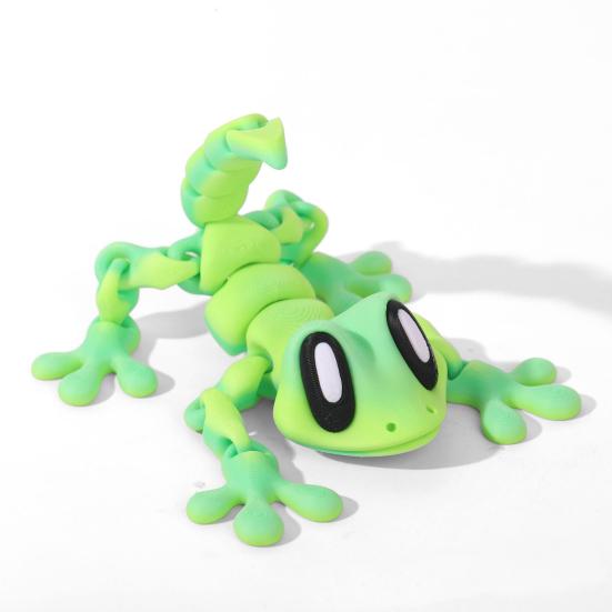 3D Printed Gecko Toy Magnetic Articulated House Lizard Figurine Animal Fidget Toy for Refrigerator Magnet Computer Monitor Decor