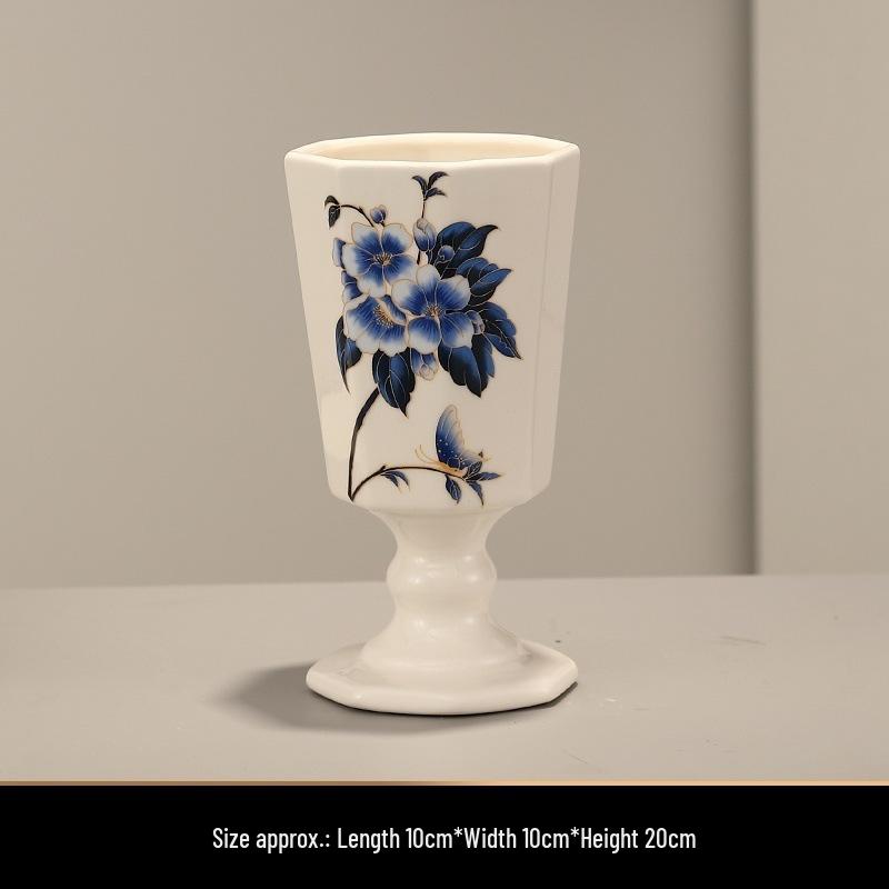 

Винтажный набор сине-белых фарфоровых ваз - керамические украшения в китайском стиле для гостиной или прихожей