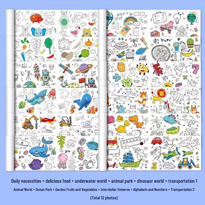 

Детский рулон для граффити: Образовательная бумага для рисования и раскрашивания для детей