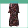 Damen Vintage Lässiges Blumenmuster Lockerers Kleid Kaftan Langes Maxishirt Mit Zeitlosem Design